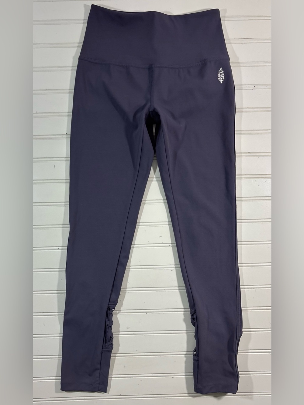 FP Movement Leggings Womens Size XS Purple Cut Out Leg Active Gym Free People